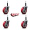 Service Caster 4'' Red Poly Wheel Swivel 3/4'' Expanding Stem Caster Set, 4PK SCC-EX20S414-PPUB-RED-34-4 - alternate 3